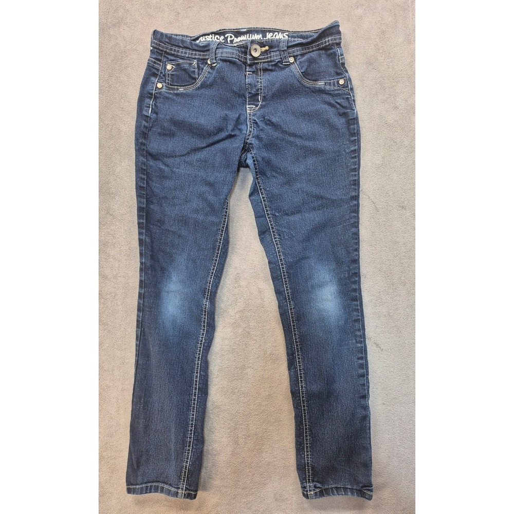 Justice Premium Girls 12.5 Simply Low Jegging Dark Wash Skinny Stretch Jeans